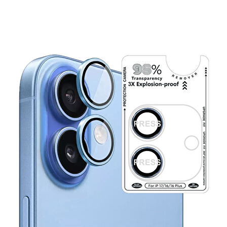 BİNANO IPHONE 17/16/16 PLUS SAFİR MAVİ KAMERA KORUYUCU