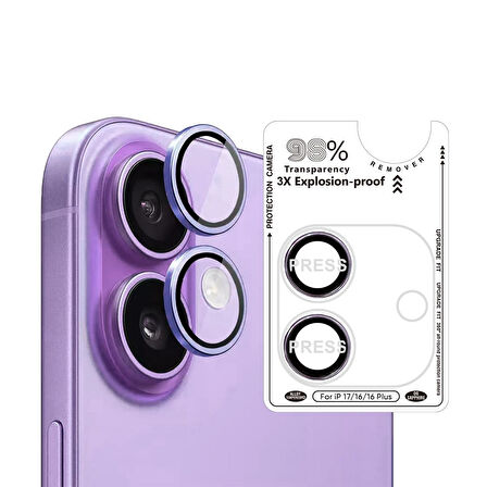 BİNANO IPHONE 17/16/16 PLUS SAFİR MOR KAMERA KORUYUCU