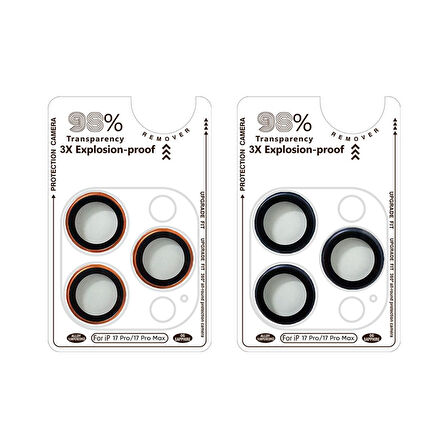 BİNANO IPHONE 17 PRO/17 PRO MAX/16 PRO/16 PRO MAX SAFİR TURUNCU KAMERA KORUYUCU