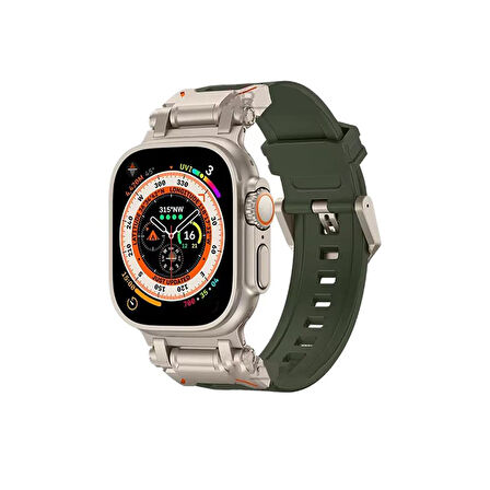 E2M APPLE WATCH 42-44-45-46-49MM KRD-32 DERİ KORDON YEŞİL