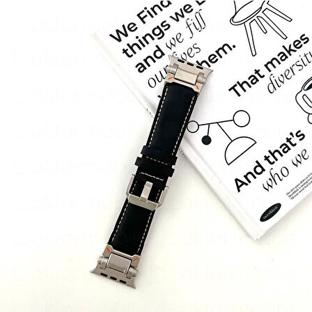 E2M APPLE WATCH 42-44-45-46-49MM KRD-32 DERİ KORDON LACİVERT
