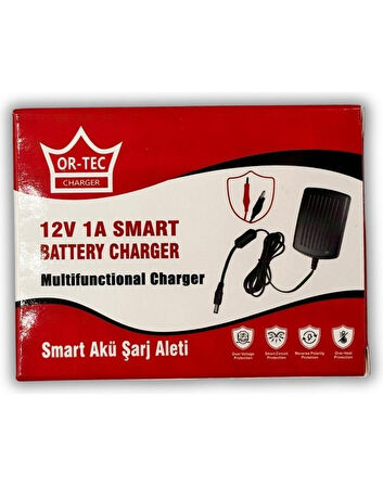 12V 1A Akü Şarj Cihazı Adaptörü Maşalı TÜM Akülü Arabalara Uyumlu 3063