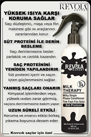 Revola Expert Luxeri Tek Fazlı Süt Proteini Fön Suyu 400 Ml Milk Therapy