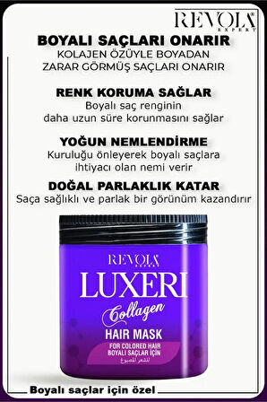 Revola Luxeri Boyalı Saçlar İçin Tuzsuz Saç Maskesi 500 Ml Kolajen