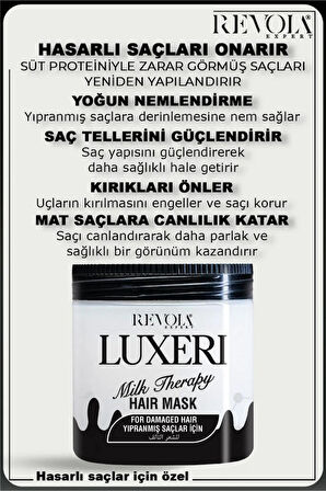 Revola Luxeri Yıpranmış Saçlar İçin Tuzsuz Saç Maskesi 500 Ml Milk Therapy