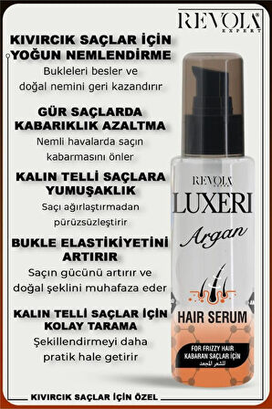 Luxeri Kabaran Saçlar İçin Saç Bakım Serumu 75 Ml Argan