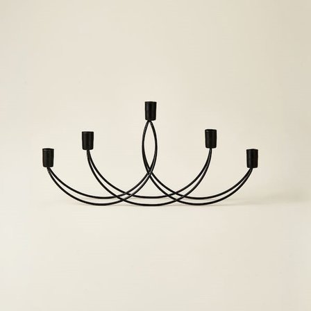 Ntc Metal 5'li Kayık Şamdan Mumluk - Siyah