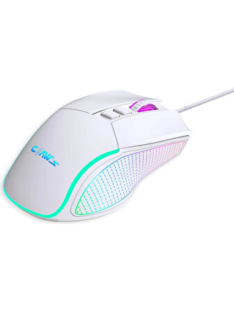 Claw's Crossfire V1 12800 Dpi Full Wide RGB Özel ABS Doku & Claw's Reflex Örgü Kablolu Gaming Mouse - Beyaz