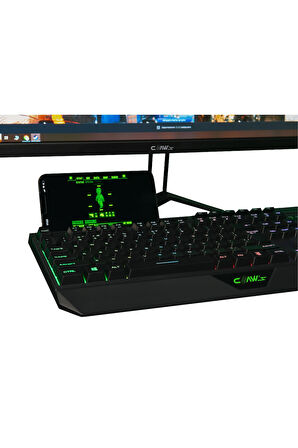 Claw's Nexus K1 RGB Full Membran 104 Tuşlu Ekstra Multimedya / Rollover Ses Kontrol Mekanizmalı & Claw's Reflex Örgü Kablolu Gaming Klavye (11 Farklı RGB Efektli)