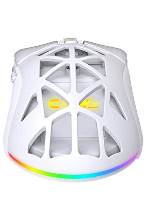 Nexus Air V1 10000 Dpi Pixart PMW3325 Sensör Değiştirilebilir Kapak RGB Kablosuz Gaming Mouse Beyaz