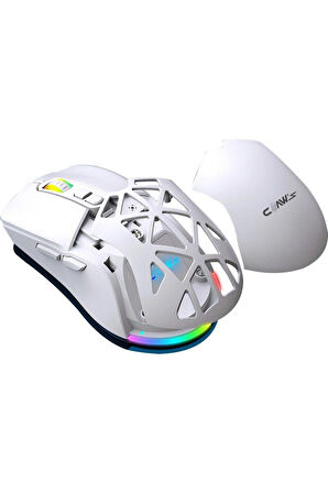 Nexus Air V1 10000 Dpi Pixart PMW3325 Sensör Değiştirilebilir Kapak RGB Kablosuz Gaming Mouse Beyaz