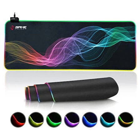 GameRaider GEN XXL RGB Kaydırmaz Kauçuk Taban 90×40cm Mikrofiber Mouse Pad