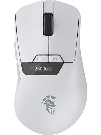 Throne Raito RefleX 26000 Dpi Pixart PAW 3395 OLED Ekran & Makro Yazılım PTFE Kaplama 59gr RGB Kablosuz Gaming Mouse (2.4Ghz + BT + Type-C) OUTLET