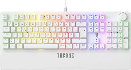 Throne Lumina K1 Argb Red Switch - Makro Yazılım - Bilek Desteği - Full Anti-Ghosting 104 Tuşlu Mekanik Klavye