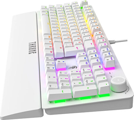 Throne Lumina K1 Argb Red Switch - Makro Yazılım - Bilek Desteği - Full Anti-Ghosting 104 Tuşlu Mekanik Klavye