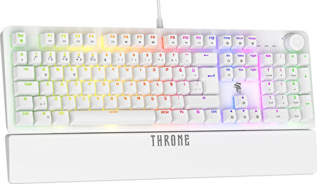 Throne Lumina K1 Argb Red Switch - Makro Yazılım - Bilek Desteği - Full Anti-Ghosting 104 Tuşlu Mekanik Klavye