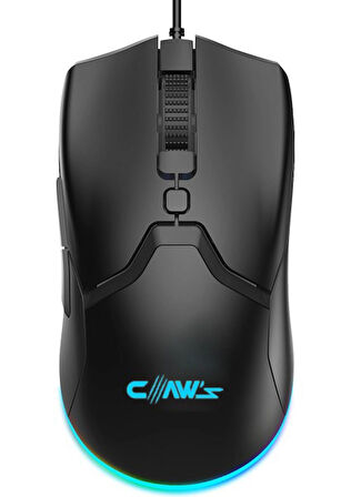 Claw's Cerberus Pixart PAW3519 Sensörlü 4200 Dpi Wide Rgb Özel Abs Doku Kablolu Gaming Mouse - Siyah