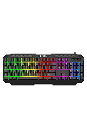 Astral K1 Rainbow Işıklandırmalı 104+10 Multimedya Tuşlu Membran Gaming Oyuncu Klavyesi