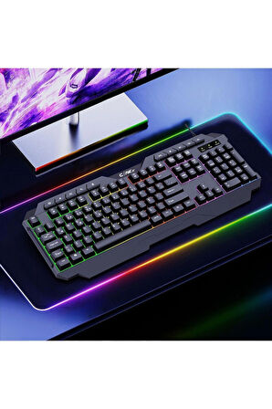Astral K1 Rainbow Işıklandırmalı 104+10 Multimedya Tuşlu Membran Gaming Oyuncu Klavyesi