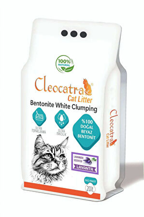 CleoCatra Cat Litter 20 Lt İnce Taneli Topaklanan Lavanta Kokulu Kedi Kumu