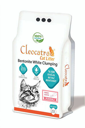 CleoCatra Cat Litter 20 Lt İnce Taneli Topaklanan Pudra Kokulu Kedi Kumu