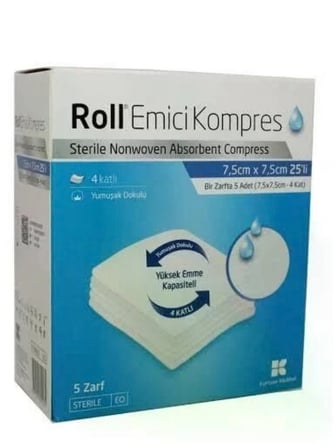 Roll Emici Kompres 7.5 cm x 7.5 cm 25'li