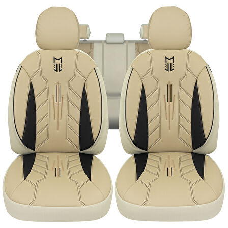 Minderland FA Serisi - Opel Ampera ile uyumlu Koltuk Kılıfı, Deri / Bej