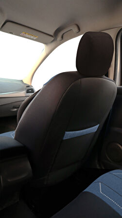 Minderland Axiom Comfort Serisi - Mazda CX-7 ile uyumlu Koltuk Kılıfı, Keten / Mavi