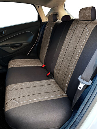 Minderland Axiom Comfort Serisi - Peugeot 208 ile uyumlu Koltuk Kılıfı, Keten / Haki