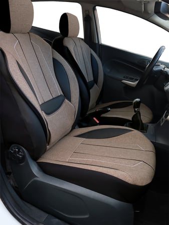 Minderland Axiom Comfort Serisi - Skoda Superb ile uyumlu Koltuk Kılıfı, Keten / Haki