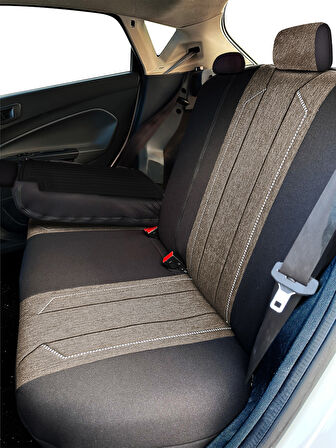 Minderland Axiom Comfort Serisi - Volkswagen T-Roc ile uyumlu Koltuk Kılıfı, Keten / Haki