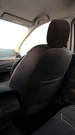 Minderland Axiom Comfort Serisi - Land Rover Discovery Sport ile uyumlu Koltuk Kılıfı, Keten / Siyah