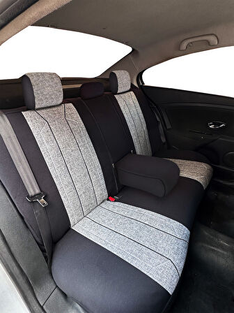 Minderland Axiom Comfort Serisi - Opel Mokka ile uyumlu Koltuk Kılıfı, Keten / Gri