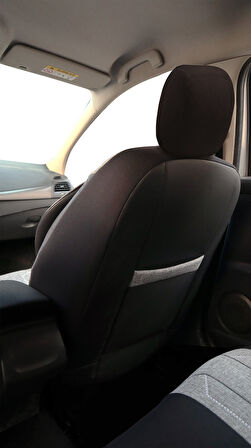 Minderland Axiom Comfort Serisi - Peugeot Bipper ile uyumlu Koltuk Kılıfı, Keten / Gri
