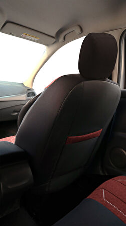 Minderland Axiom Comfort Serisi - Audi A1 ile uyumlu Koltuk Kılıfı, Keten / Bordo