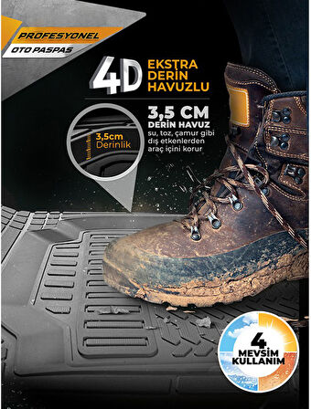 Minderland Pro - Toyota Urban Cruiser  ile uyumlu Paspas Seti, Gri