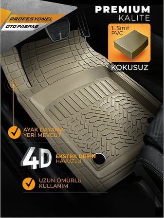 Minderland Pro - Alfa Romeo 159  ile uyumlu Paspas Seti, Bej