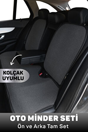 Minderland Mindra Serisi Cadıllac Cts 2007 - 2013 Uyumlu Oto Koltuk Minder Seti - Siyah