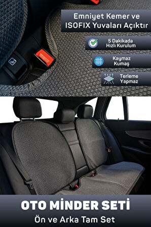 Minderland Mindra Serisi Land Rover Range Rover 2012 - 2019 Uyumlu Oto Koltuk Minder Seti - Siyah