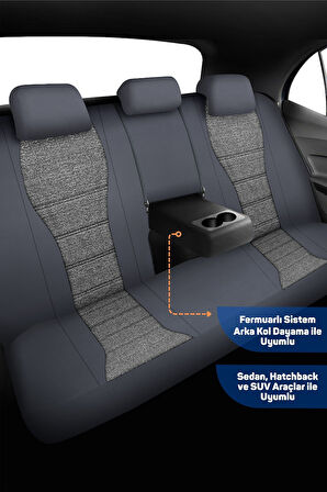 City Serisi TOYOTA Corolla 2019 sonrası ile Uyumlu Koltuk Kılıfı, Gri