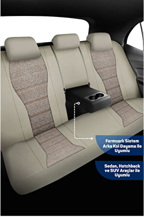 City Serisi SKODA Superb 2002-2008 ile Uyumlu Koltuk Kılıfı, Bej
