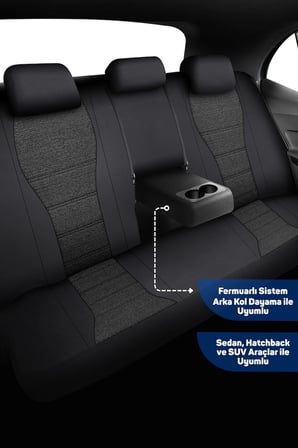 City Serisi JAGUAR XJ 2019-2019 ile Uyumlu Koltuk Kılıfı, Siyah
