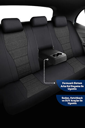 City Serisi SEAT Alhambra 2000-2010 ile Uyumlu Koltuk Kılıfı, Siyah