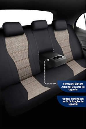 City Serisi HYUNDAI i30 2007-2012 ile Uyumlu Koltuk Kılıfı, Kahverengi