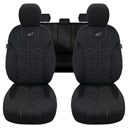 Minderland FA Serisi - Audi A4 ile uyumlu Koltuk Kılıfı, Tay Tüyü / Siyah