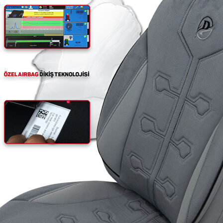 Minderland FA Serisi - Honda Pilot ile uyumlu Koltuk Kılıfı, Tay Tüyü / Füme