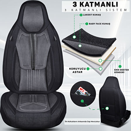 FS Serisi LANCIA Voyager 2011-2015 ile uyumlu takmatik kılıf, Gri