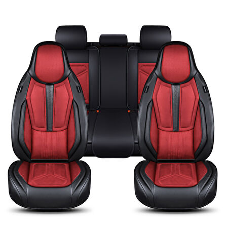 FS Deri Serisi SEAT Alhambra 2010-2020 İle Uyumlu Takmatik Kılıf, Kırmızı