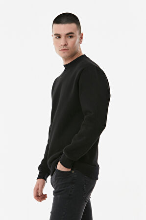 Basic Dik Yaka Sweatshirt