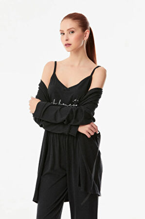 Baskılı 3 Lü Pijama Takımı